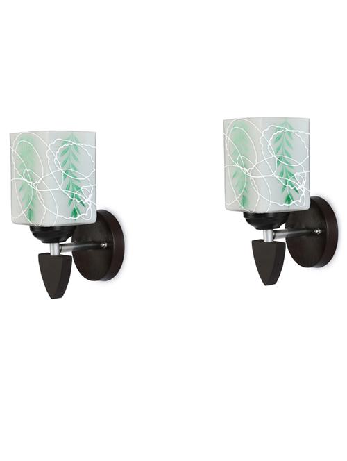 led sconce glass & wood wall lamp/light, & wall fixture (set of two)-rt97 - 18837229 - Very Small Image - 1