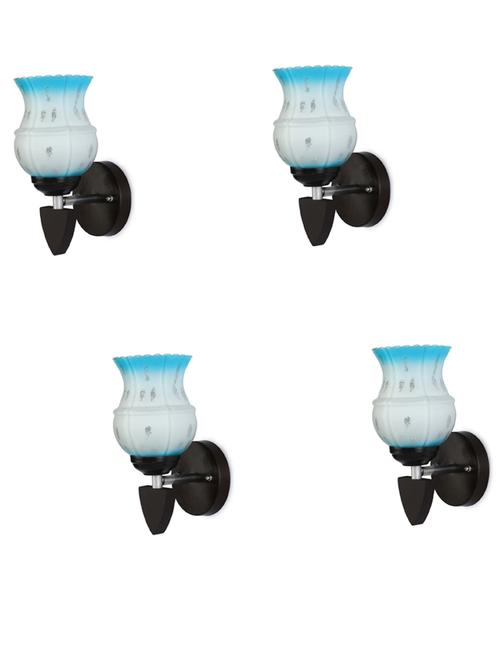 led sconce glass & wood wall lamp/light, & wall fixture (set of four)-rt153 - 18837242 - Very Small Image - 1