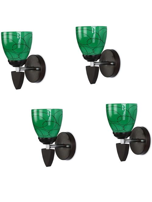 led sconce glass & wood wall lamp/light, & wall fixture (set of four)-rt234 - 18837260 - Very Small Image - 1