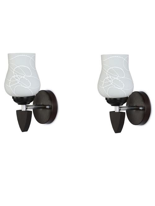 led sconce glass & wood wall lamp/light, & wall fixture (set of two)-rt109 - 18837268 - Very Small Image - 1