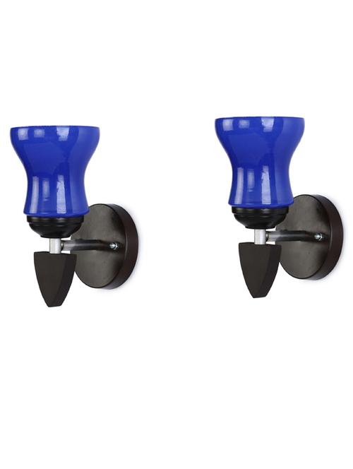 led sconce glass & wood wall lamp/light, & wall fixture (set of two)-rt112 - 18837277 - Very Small Image - 1
