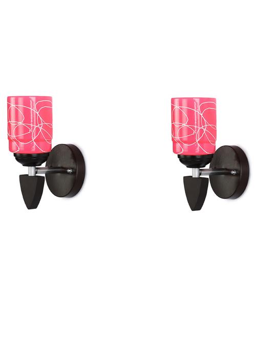 led sconce glass & wood wall lamp/light, & wall fixture (set of two)-rt118 - 18837295 - Very Small Image - 1