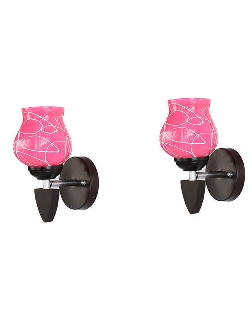 decorative wall lamp light glass wall light pink - pack of 2, kt19 - 18837307 - Very Small Image - 1