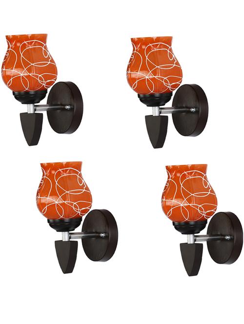 led sconce glass & wood wall lamp/light, & wall fixture (set of four)-rt252 - 18837314 - Very Small Image - 1
