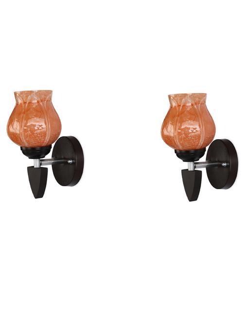 led sconce glass & wood wall lamp/light, & wall fixture (set of two)-rt125 - 18837316 - Very Small Image - 1