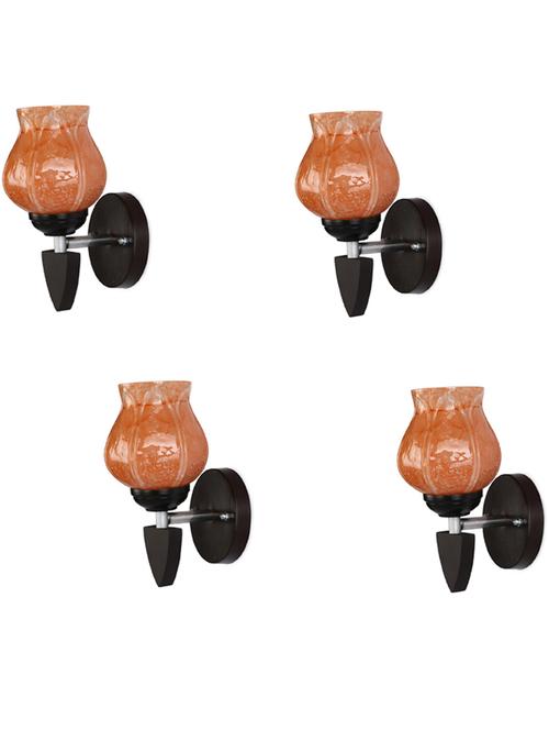 led sconce glass & wood wall lamp/light, & wall fixture (set of four)-rt253 - 18837317 - Very Small Image - 1