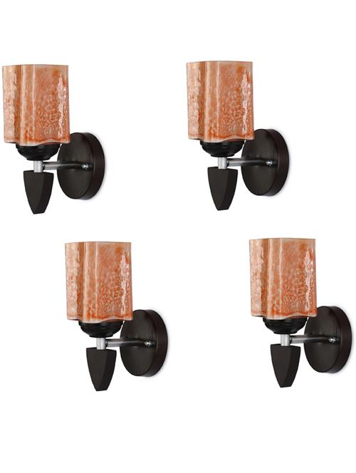 led sconce glass & wood wall lamp/light, & wall fixture (set of four)-rt256 - 18837329 - Very Small Image - 1