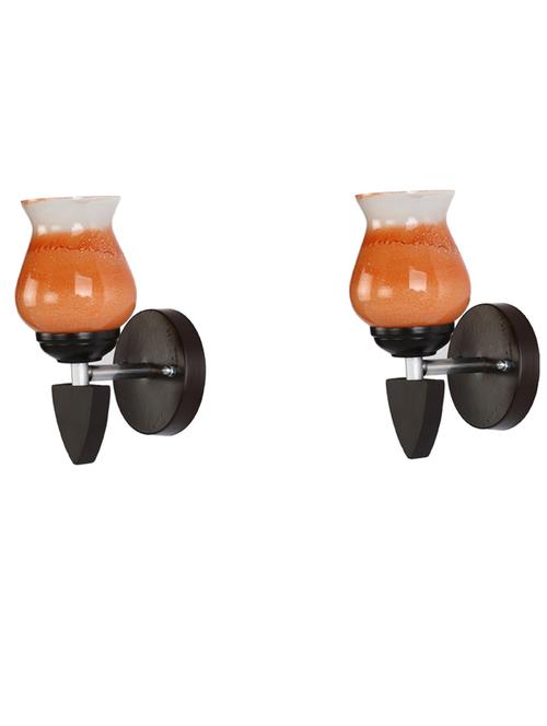 led sconce glass & wood wall lamp/light, & wall fixture (set of two)-rt134 - 18837346 - Very Small Image - 1