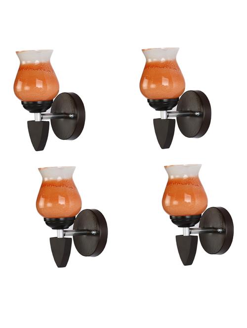 led sconce glass & wood wall lamp/light, & wall fixture (set of four)-rt262 - 18837347 - Very Small Image - 1