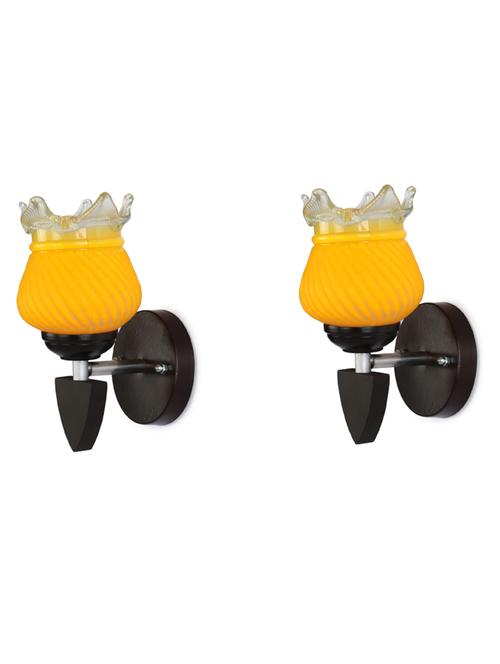 led sconce glass & wood wall lamp/light, & wall fixture (set of two)-rt149 - 18837387 - Very Small Image - 1