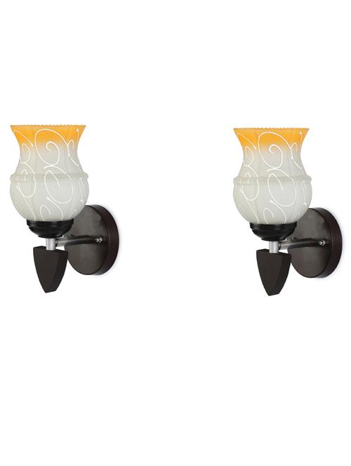 led sconce glass & wood wall lamp/light, & wall fixture (set of two)-rt29 - 18837399 - Very Small Image - 1