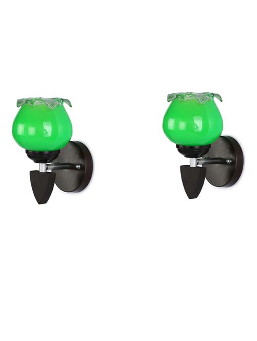 led sconce glass & wood wall lamp/light, & wall fixture (set of two)-rt45 - 18837447 - Very Small Image - 1