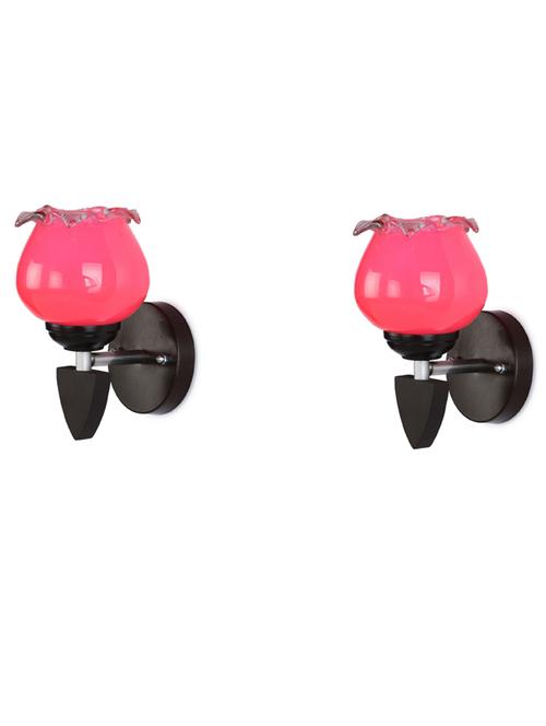 led sconce glass & wood wall lamp/light, & wall fixture (set of two)-rt46 - 18837450 - Very Small Image - 1