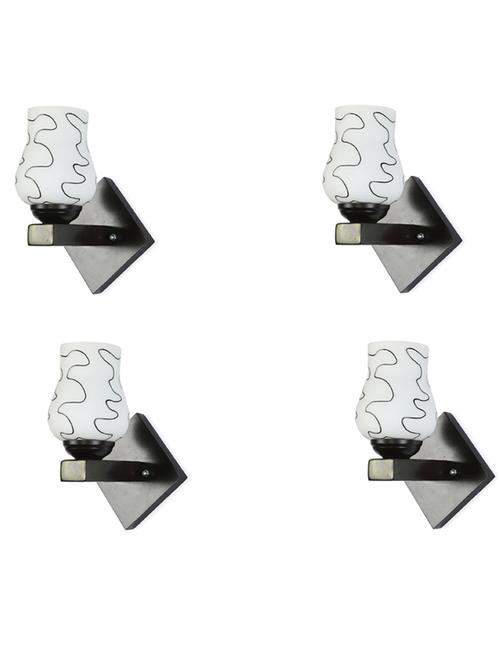 stylish designer led sconce wall lamp/ light, yellow, glass, wood, (set of four)-mot141 - 18837601 - Very Small Image - 1
