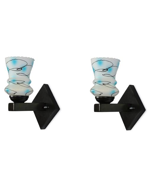 stylish designer led sconce wall lamp/ light, yellow, glass, wood, (set of two)-mot13 - 18837603 - Very Small Image - 1