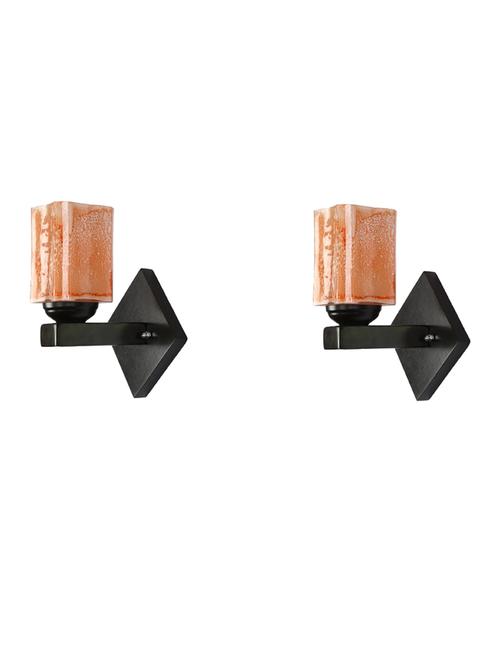 stylish designer led sconce wall lamp/ light, yellow, glass, wood, (set of two)-mot80 - 18837650 - Very Small Image - 1