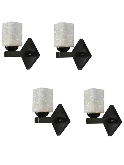 stylish designer led sconce wall lamp/ light, yellow, glass, wood, (set of four)-mot160 - 18837657 - Very Small Image - 1