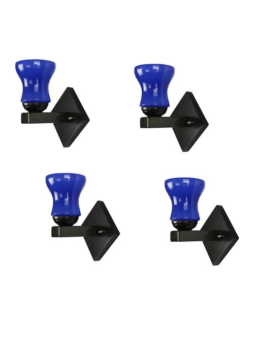 stylish designer led sconce wall lamp/ light, yellow, glass, wood, (set of four)-mot218 - 18837708 - Very Small Image - 1