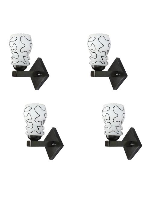 stylish designer led sconce wall lamp/ light, yellow, glass, wood, (set of four)-mot219 - 18837711 - Very Small Image - 1
