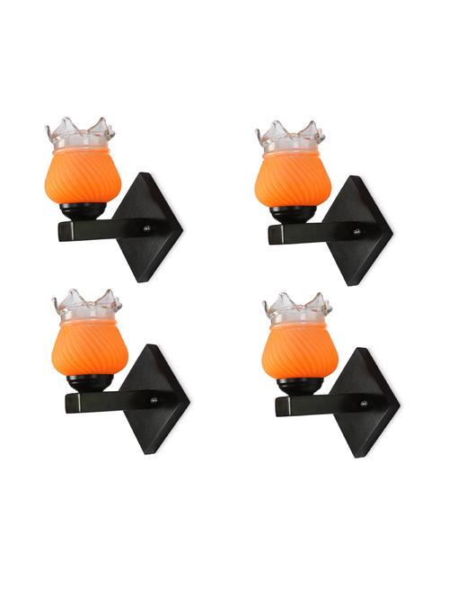 stylish designer led sconce wall lamp/ light, yellow, glass, wood, (set of four)-mot228 - 18837738 - Very Small Image - 1