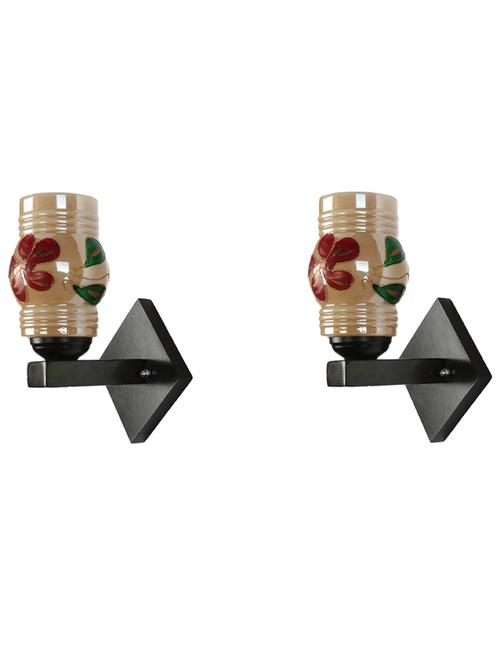 stylish designer led sconce wall lamp/ light, yellow, glass, wood, (set of four)-mot202 - 18837788 - Very Small Image - 1
