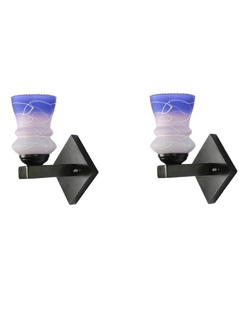 stylish designer led sconce wall lamp/ light, yellow, glass, wood, (set of two)-mot17 - 18837815 - Very Small Image - 1