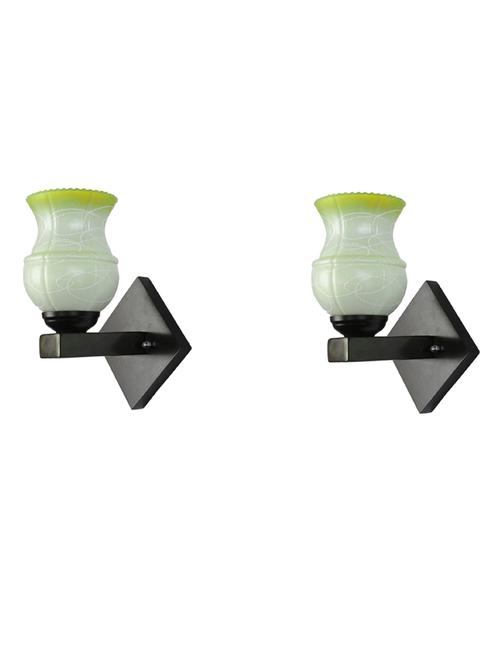 stylish designer led sconce wall lamp/ light, yellow, glass, wood, (set of two)-mot25 - 18837839 - Very Small Image - 1