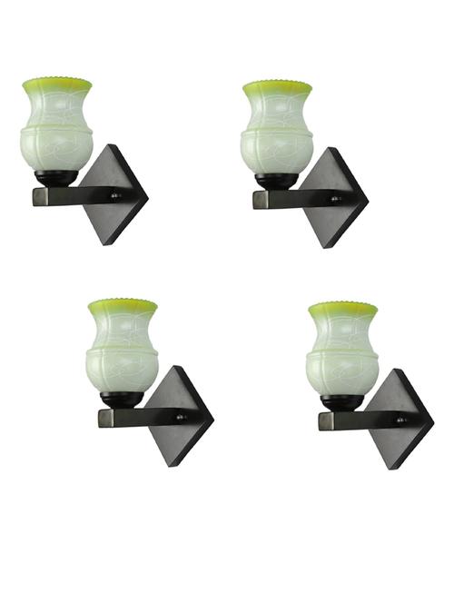 stylish designer led sconce wall lamp/ light, yellow, glass, wood, (set of four)-mot103 - 18837840 - Very Small Image - 1