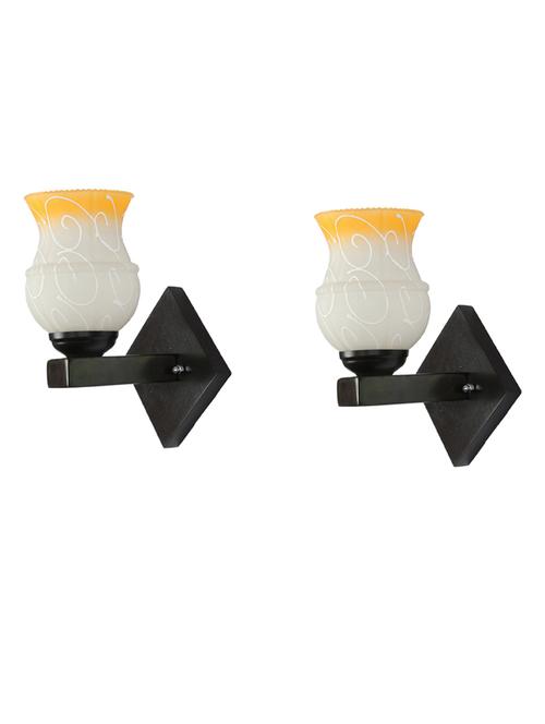 stylish designer led sconce wall lamp/ light, yellow, glass, wood, (set of two)-mot29 - 18837851 - Very Small Image - 1