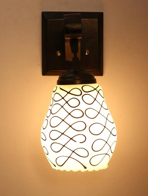 decorative pendent wall lamp/ light, glass & wood -a22 - 18838111 - Very Small Image - 1