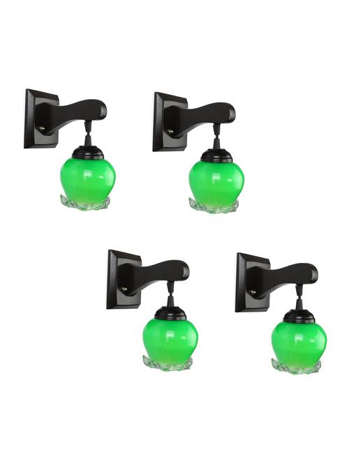 decorative pendent wall lamp/ light, glass & wood -a27, pack of 4 - 18838116 - Very Small Image - 1