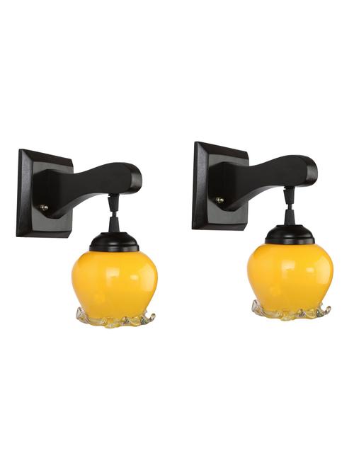 decorative pendent wall lamp/ light, glass & wood -a29, pack of 2 - 18838118 - Very Small Image - 1
