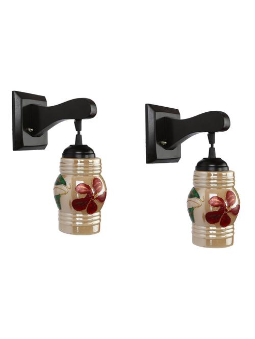 decorative pendent wall lamp/ light, glass & wood -a32, pack of 2 - 18838121 - Very Small Image - 1
