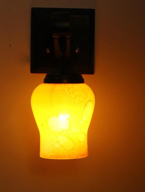 decorative pendent wall lamp/ light, glass & wood -a37 - 18838126 - Very Small Image - 1