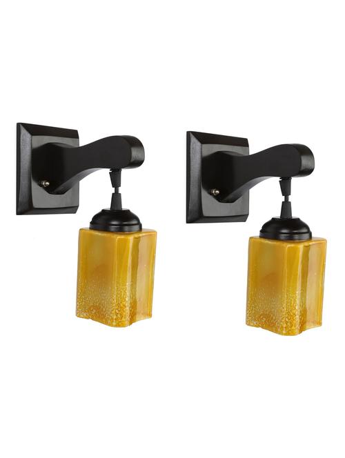 decorative pendent wall lamp/ light, glass & wood -a41, pack of 2 - 18838130 - Very Small Image - 1