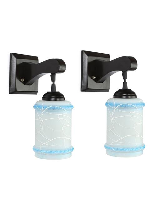 decorative pendent wall lamp/ light, glass & wood -a44, pack of 2 - 18838133 - Very Small Image - 1