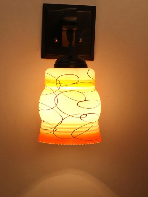 decorative pendent wall lamp/ light, glass & wood -a46 - 18838135 - Very Small Image - 1