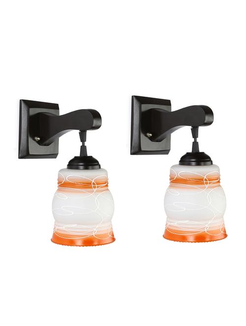 decorative pendent wall lamp/ light, glass & wood -a47, pack of 2 - 18838136 - Very Small Image - 1