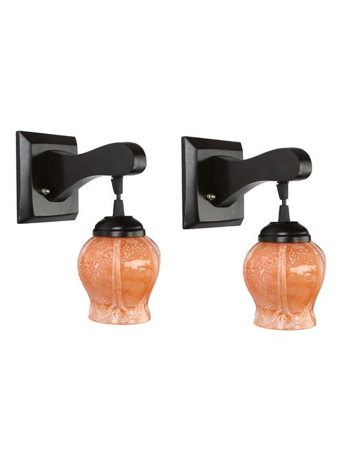 decorative pendent wall lamp/ light, glass & wood -a50, pack of 2 - 18838139 - Very Small Image - 1