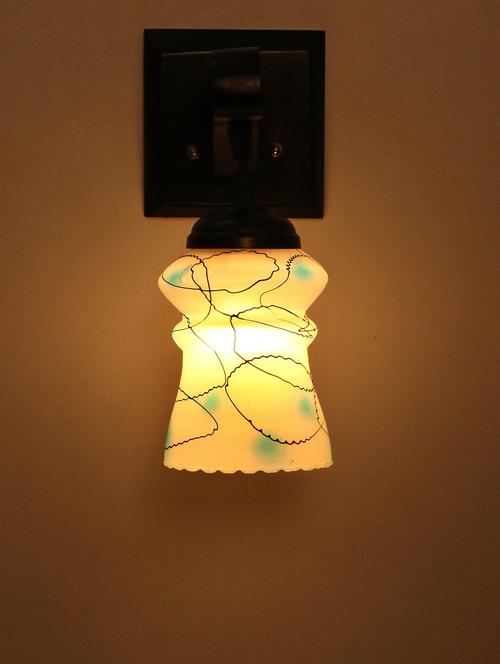 decorative pendent wall lamp/ light, glass & wood -a52 - 18838141 - Very Small Image - 1