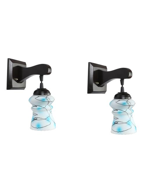 decorative pendent wall lamp/ light, glass & wood -a53, pack of 2 - 18838142 - Very Small Image - 1