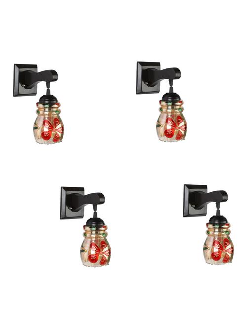decorative pendent wall lamp/ light, glass & wood -a57, pack of 4 - 18838146 - Very Small Image - 1