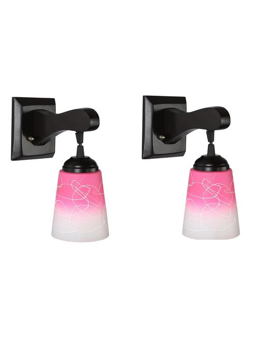 decorative pendent wall lamp/ light, glass & wood -a65, pack of 2 - 18838154 - Very Small Image - 1