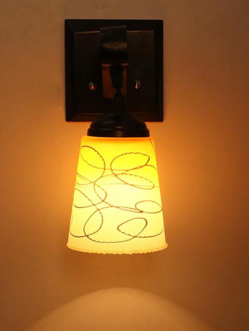 decorative pendent wall lamp/ light, glass & wood -a67 - 18838156 - Very Small Image - 1