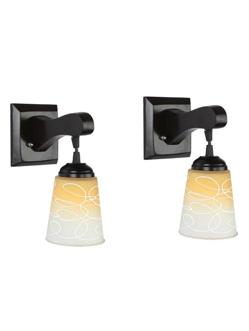 decorative pendent wall lamp/ light, glass & wood -a68, pack of 2 - 18838157 - Very Small Image - 1