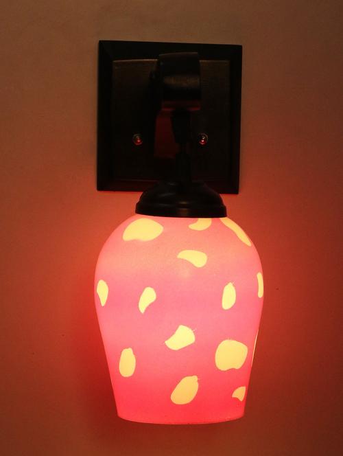 decorative pendent wall lamp/ light, glass & wood -a73 - 18838162 - Very Small Image - 1