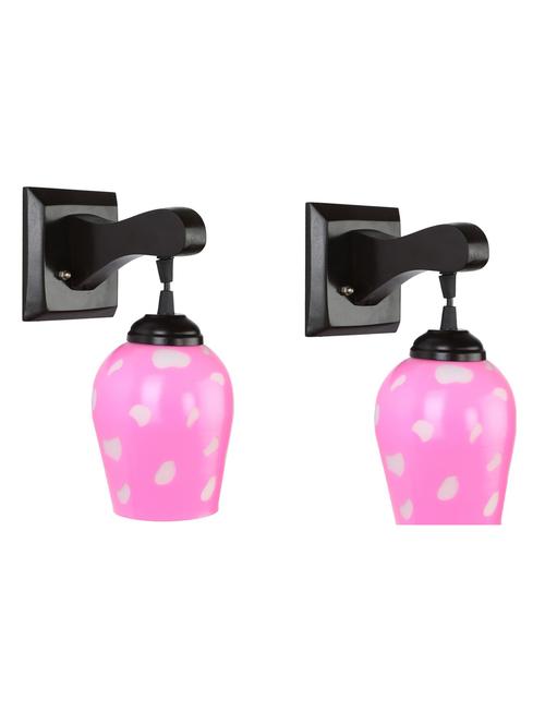 decorative pendent wall lamp/ light, glass & wood -a74, pack of 2 - 18838163 - Very Small Image - 1