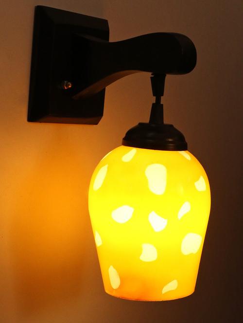 decorative pendent wall lamp/ light, glass & wood -a76 - 18838165 - Very Small Image - 1