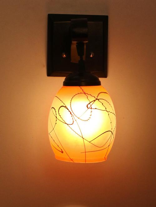 decorative pendent wall lamp/ light, glass & wood -a88 - 18838177 - Very Small Image - 1