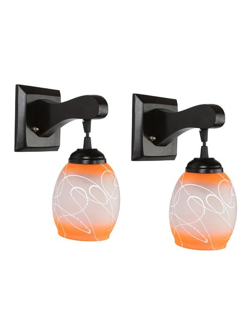 decorative pendent wall lamp/ light, glass & wood -a89, pack of 2 - 18838178 - Very Small Image - 1